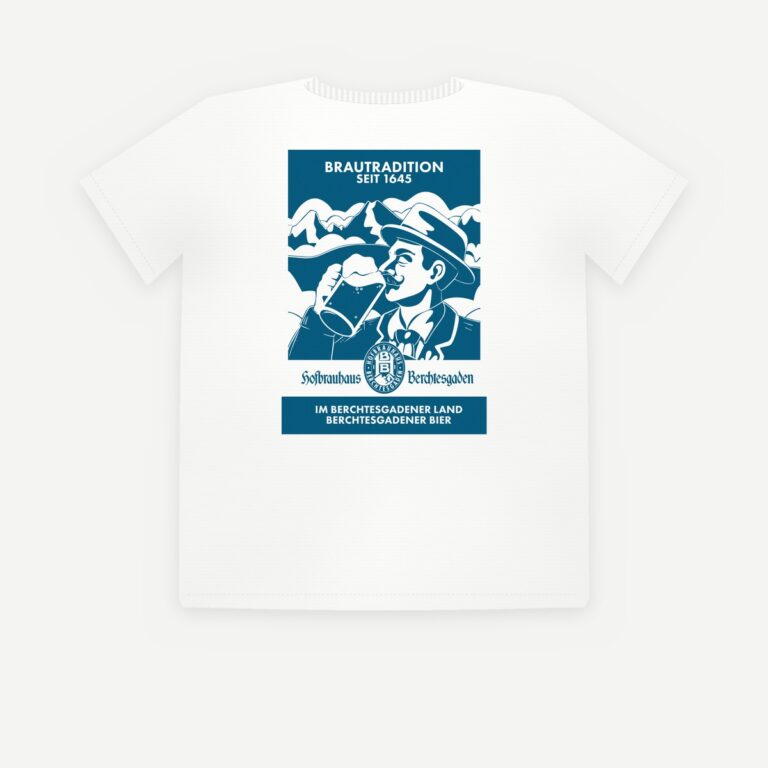 T-Shirt Hofbrauhaus Berchtesgaden „Bierbaron“, weiß, Rückseite